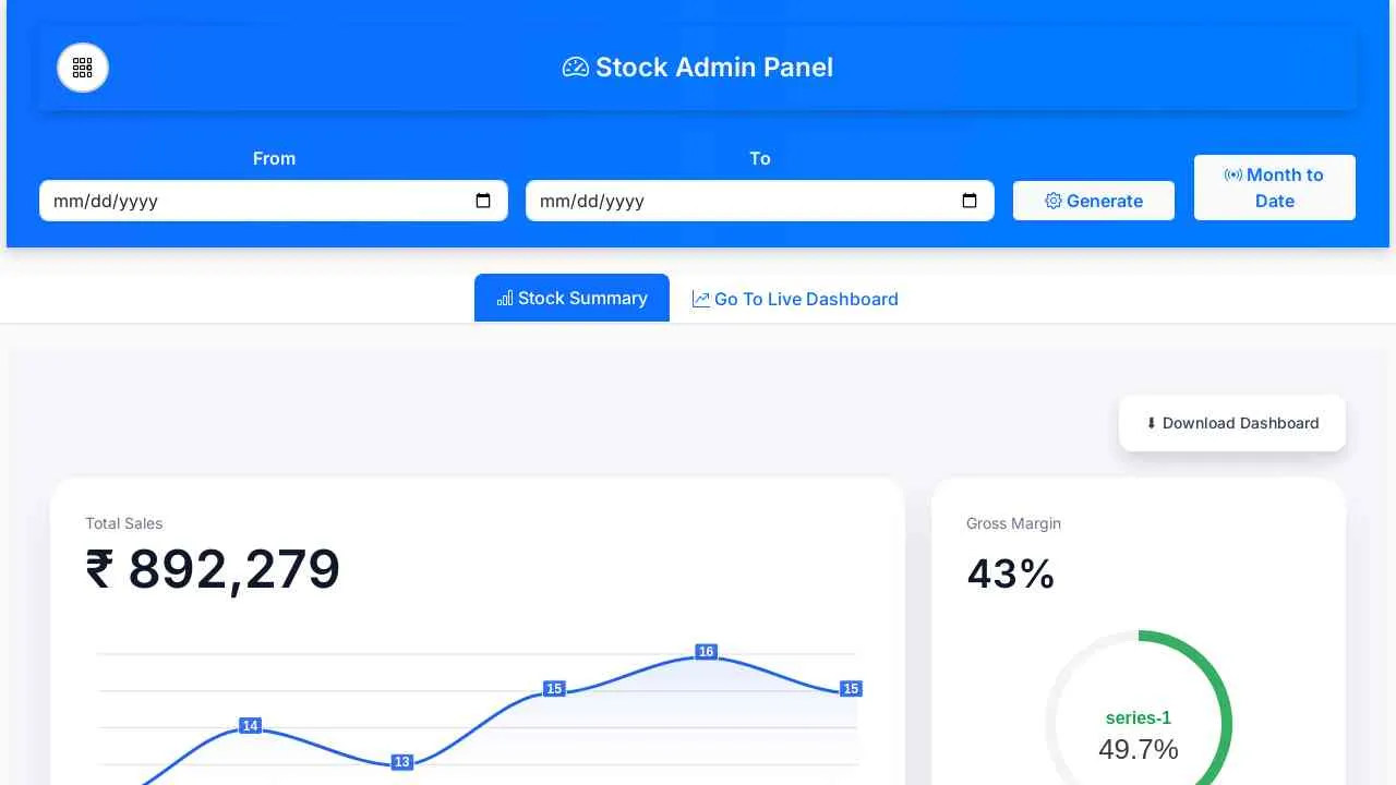 Stock Admin Panel